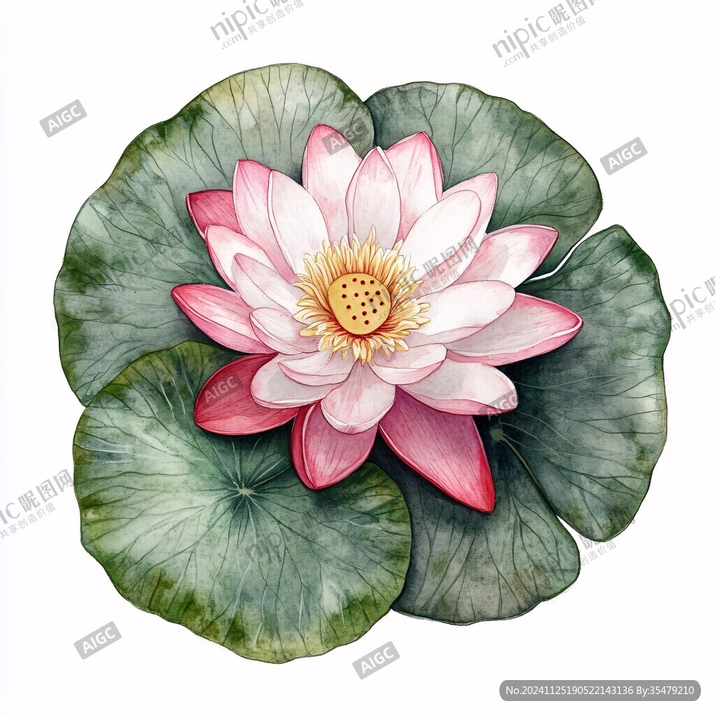 写实画莲花睡莲
