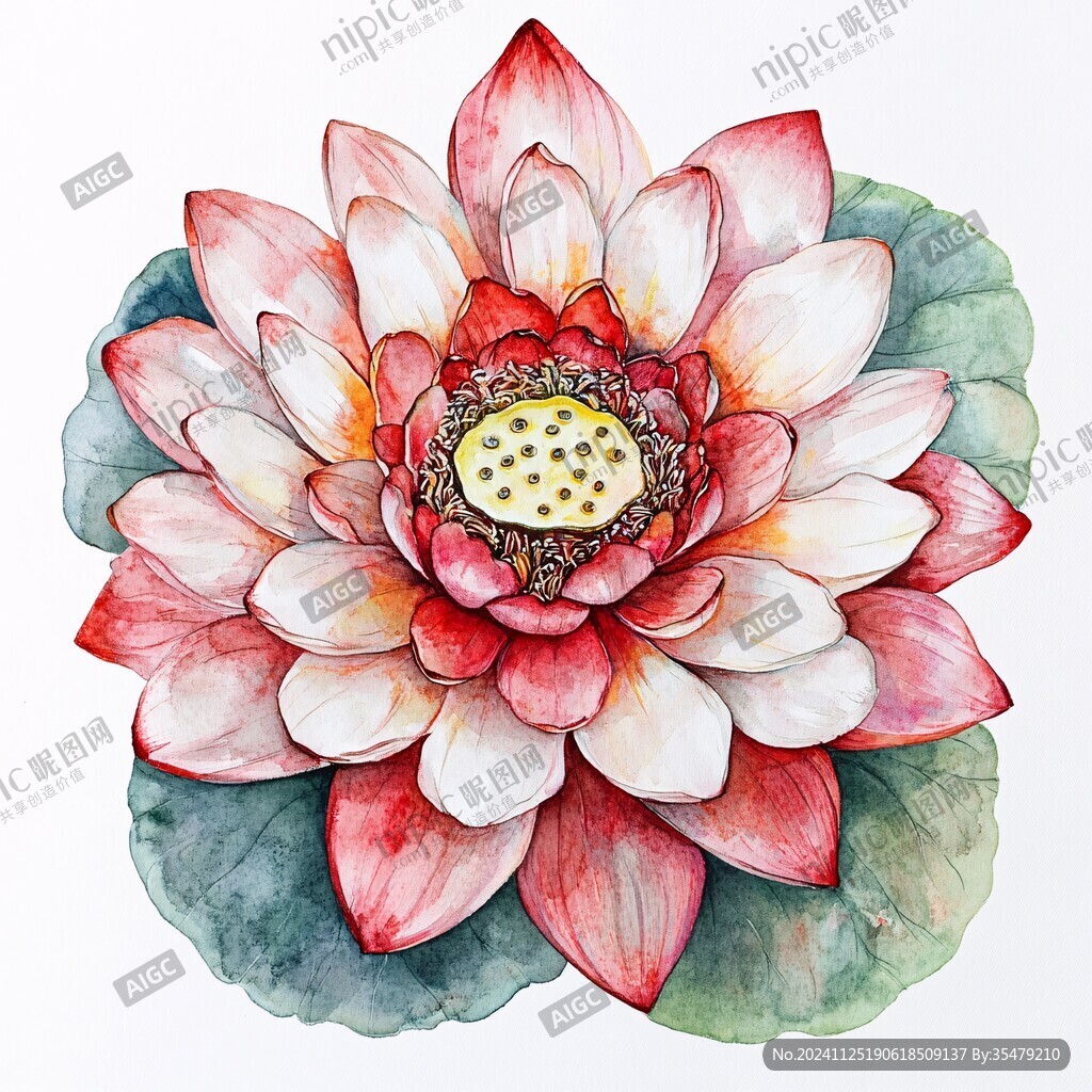 插画睡莲