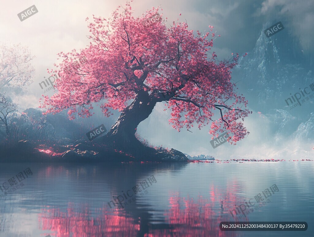粉色的奇幻风景