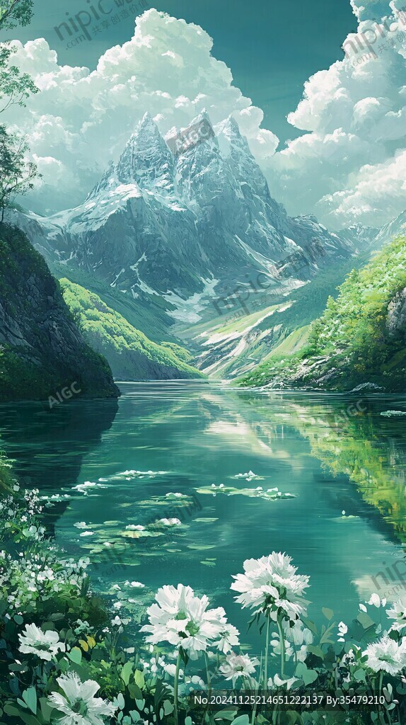 插画山水风景