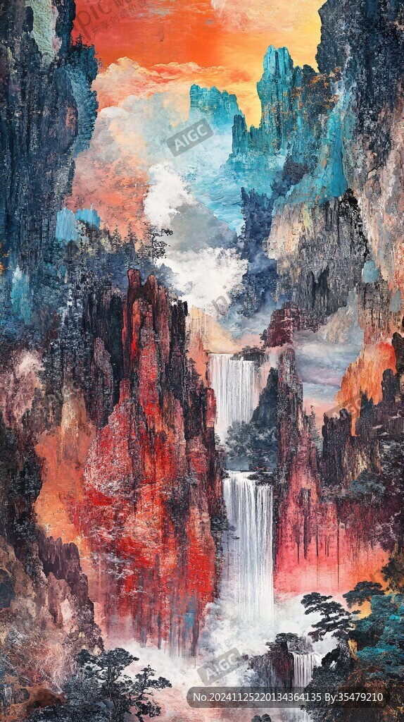禅意油画山水