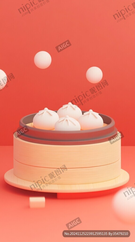 小笼包插画