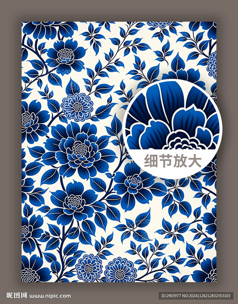 中式传统古典青花图案