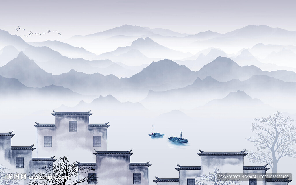 奢雅 爆款新山水画 TIF分层