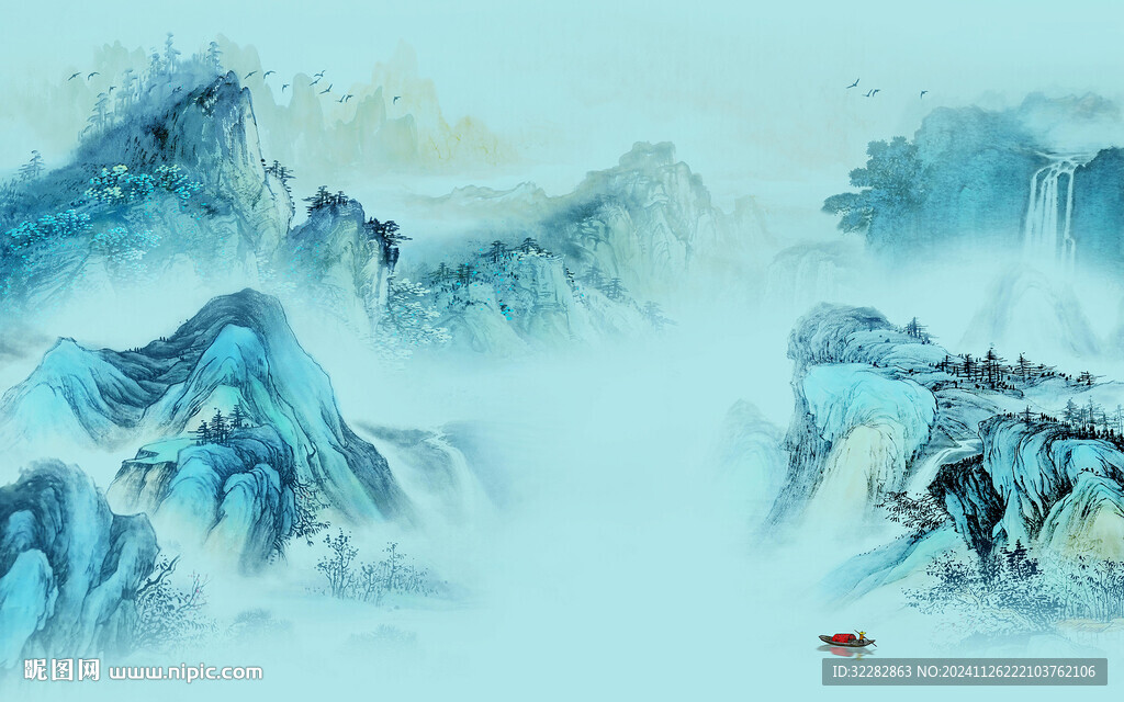 高档 爆款新山水画 TIF分层