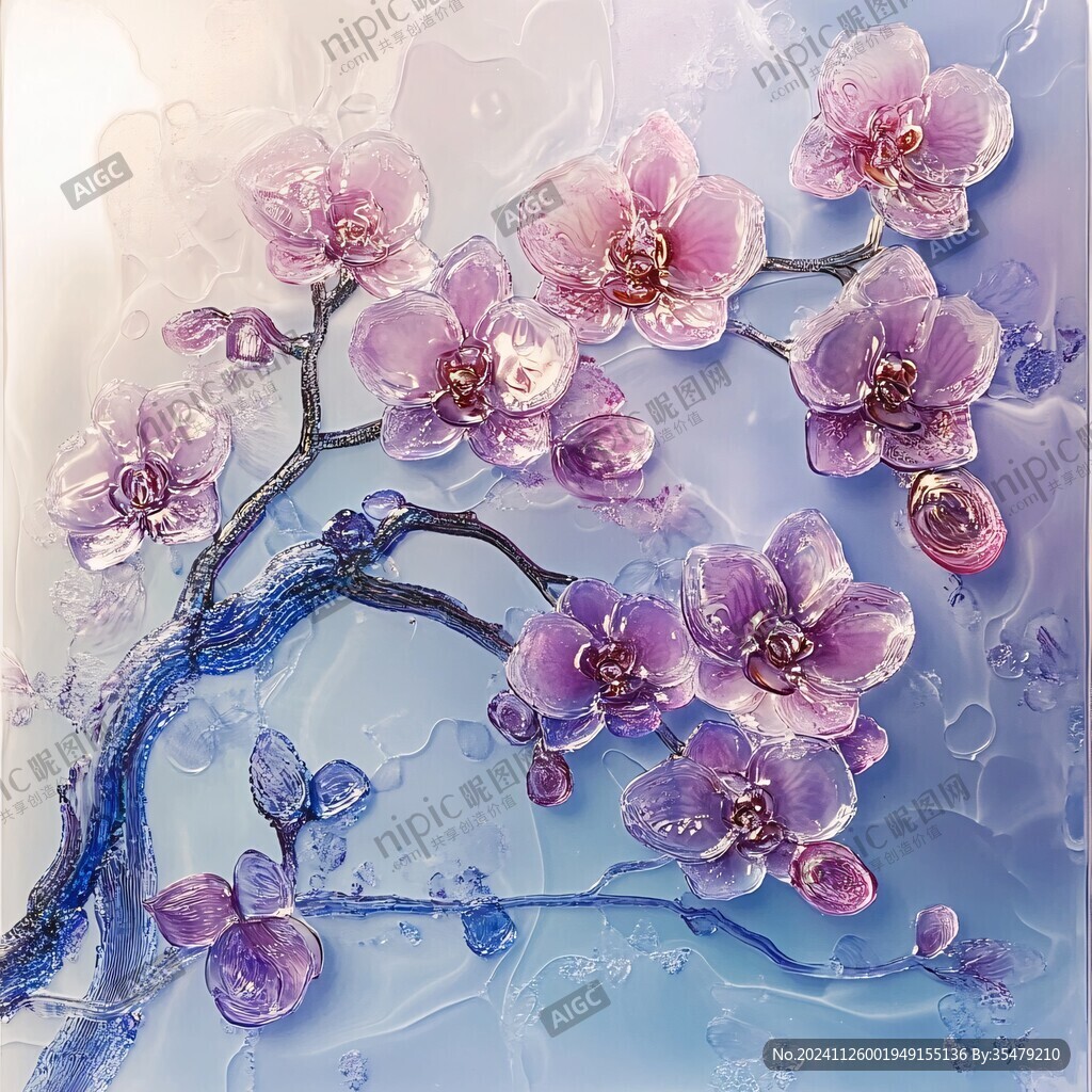 梅花大型高清壁画