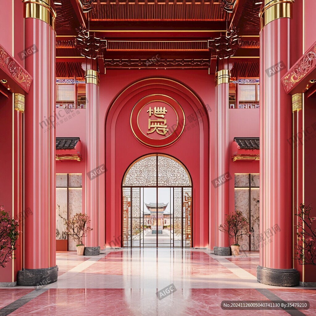 中式酒店正门