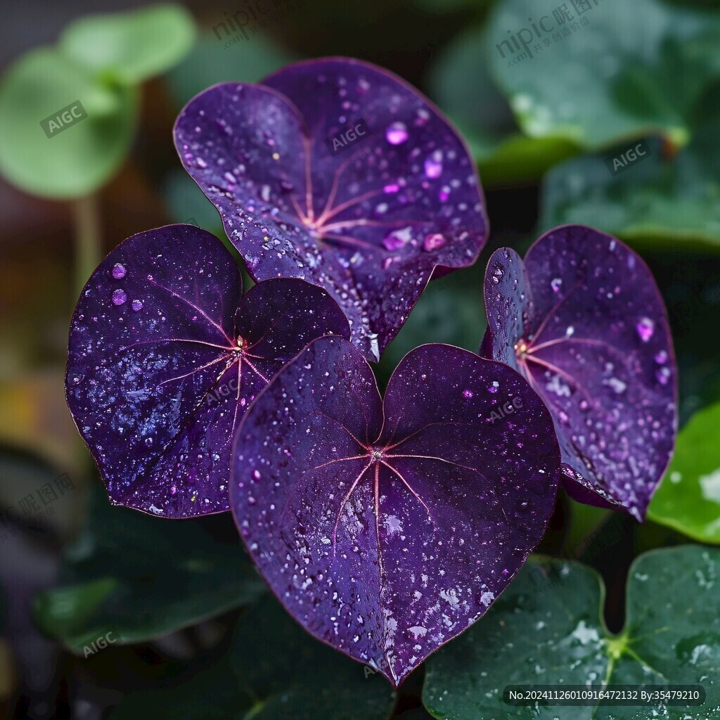 酢浆草叶上雨滴