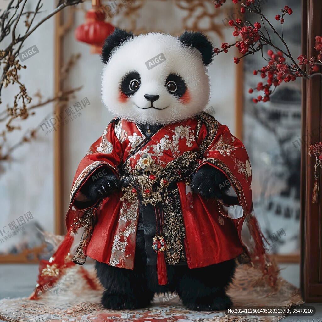 新年服饰熊猫