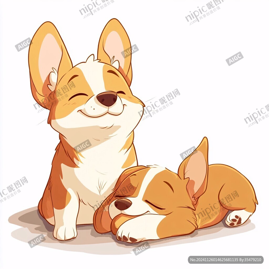 原创卡通柯基犬