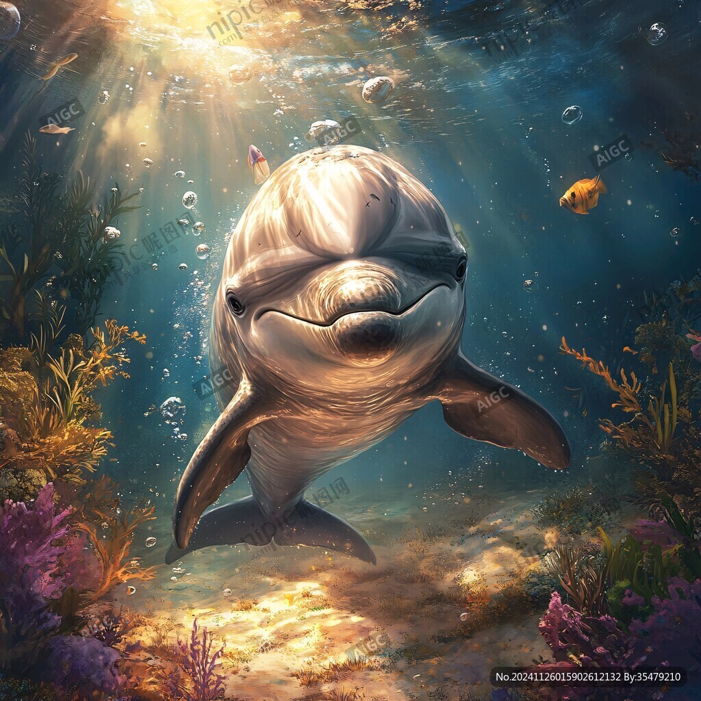 3d海豚地板画