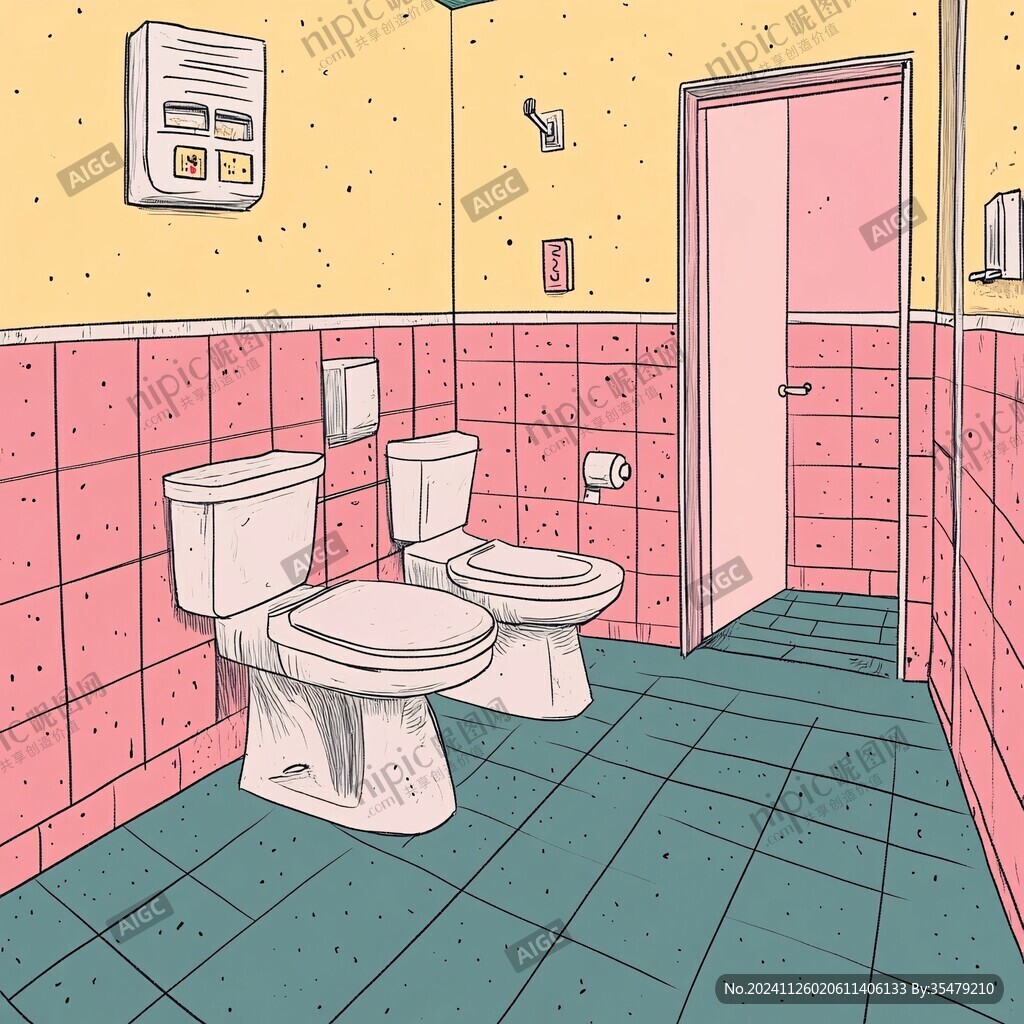 洗手间插画
