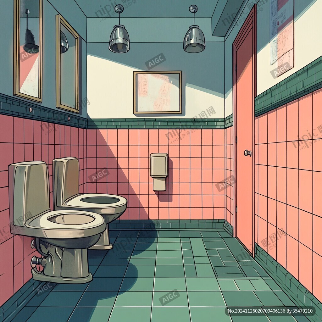 洗手间插画