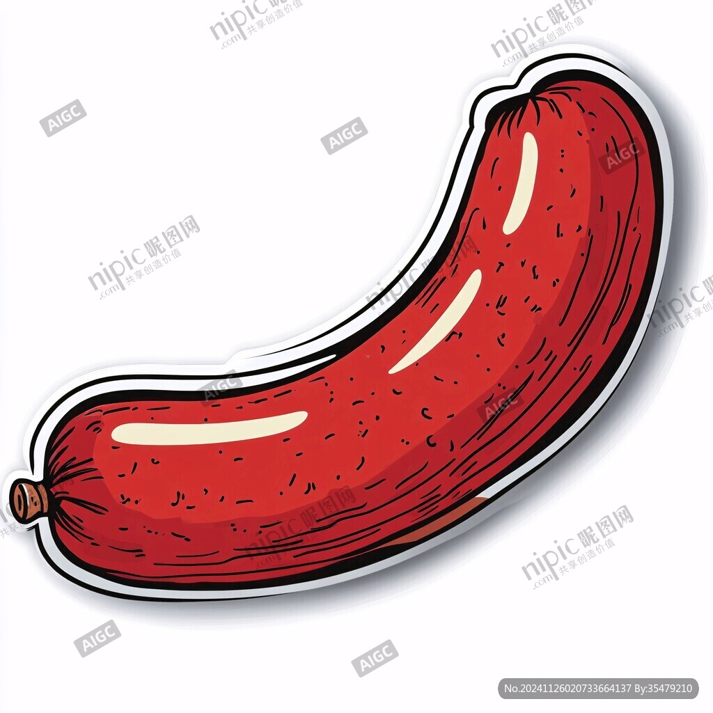 香肠插画绘腊肠