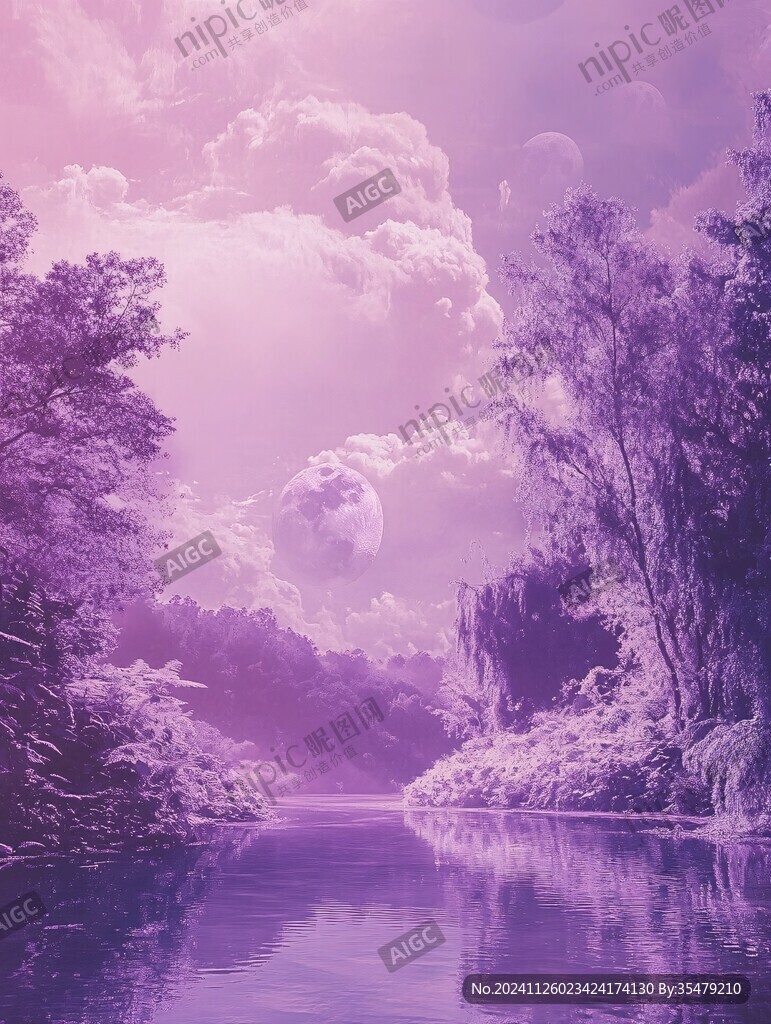 粉色的奇幻风景