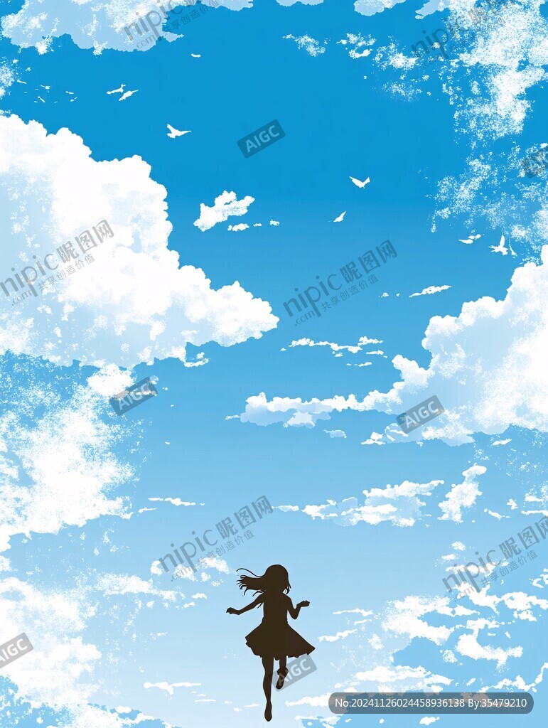 浪漫动漫洁白云朵