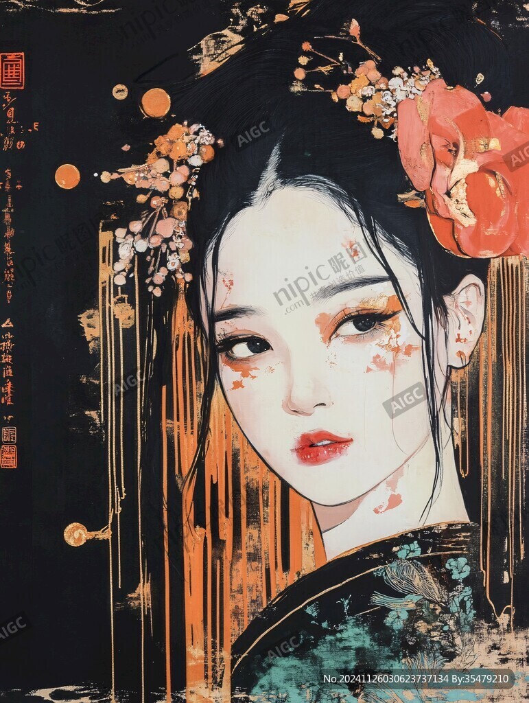 仕女图临摹
