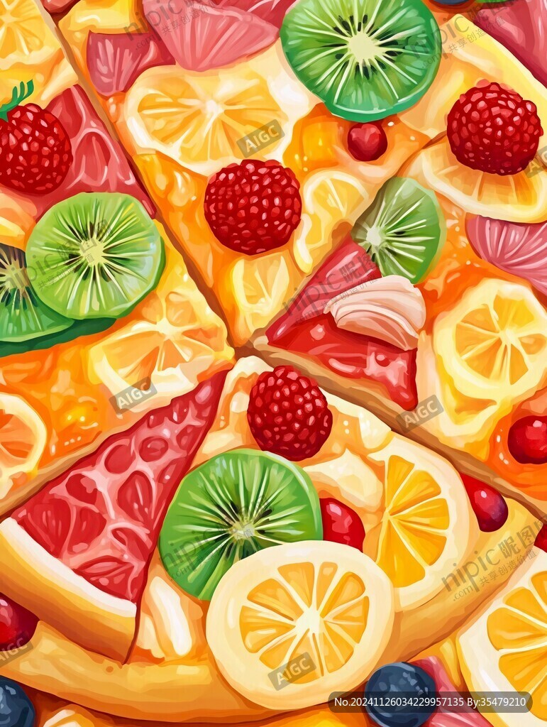 美食披萨插画
