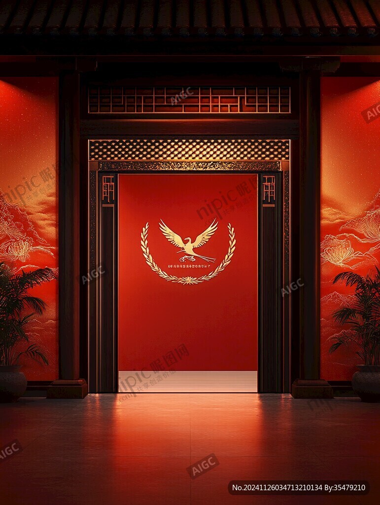 中式门场景