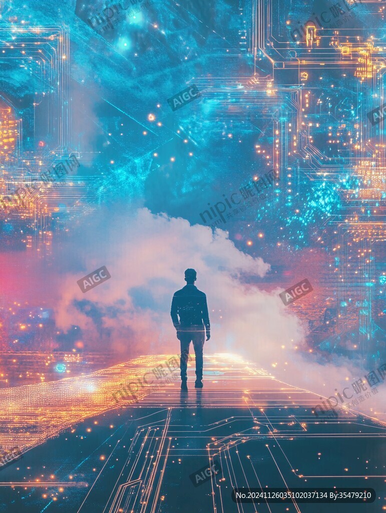 励志海报科技背景
