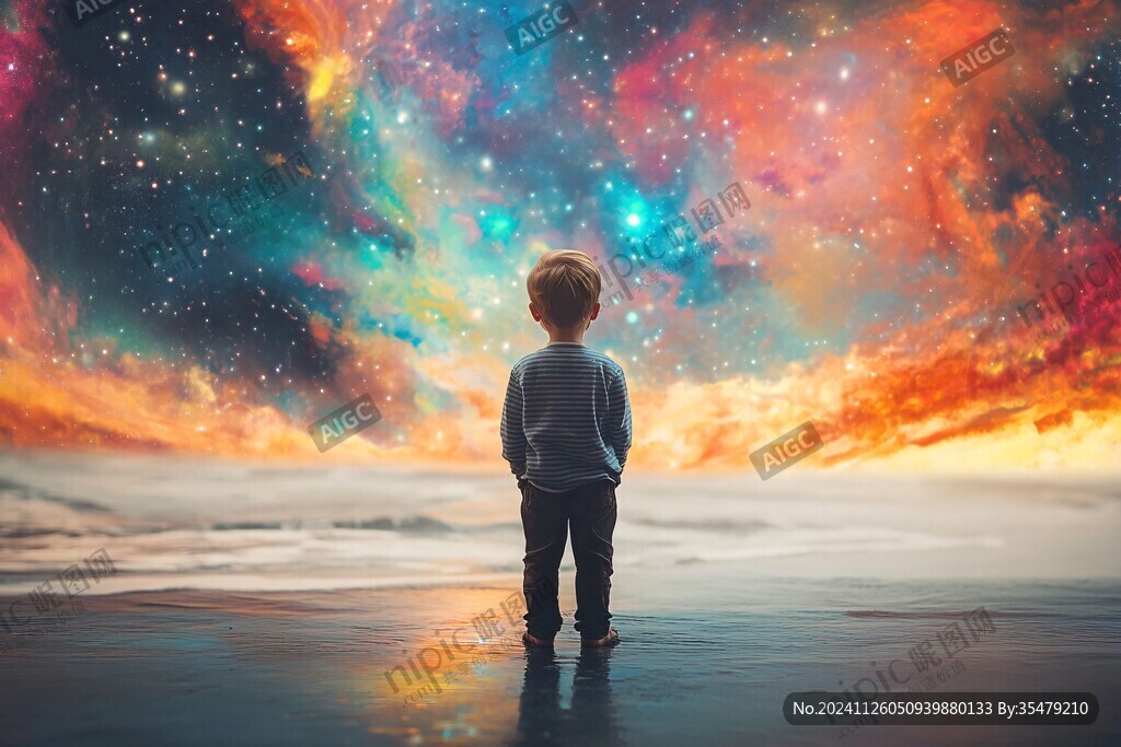 星辰大海男孩背影