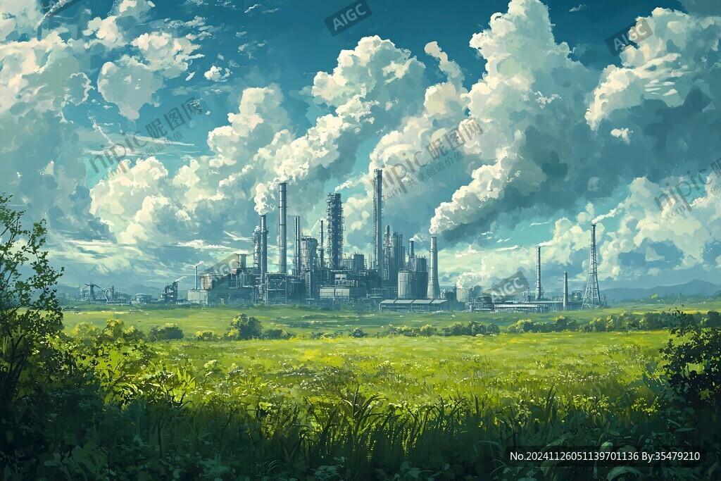 工业油画场景