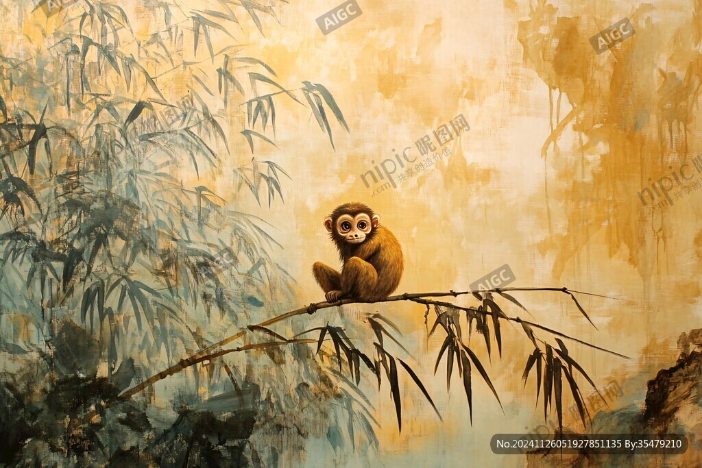 金丝猴插画