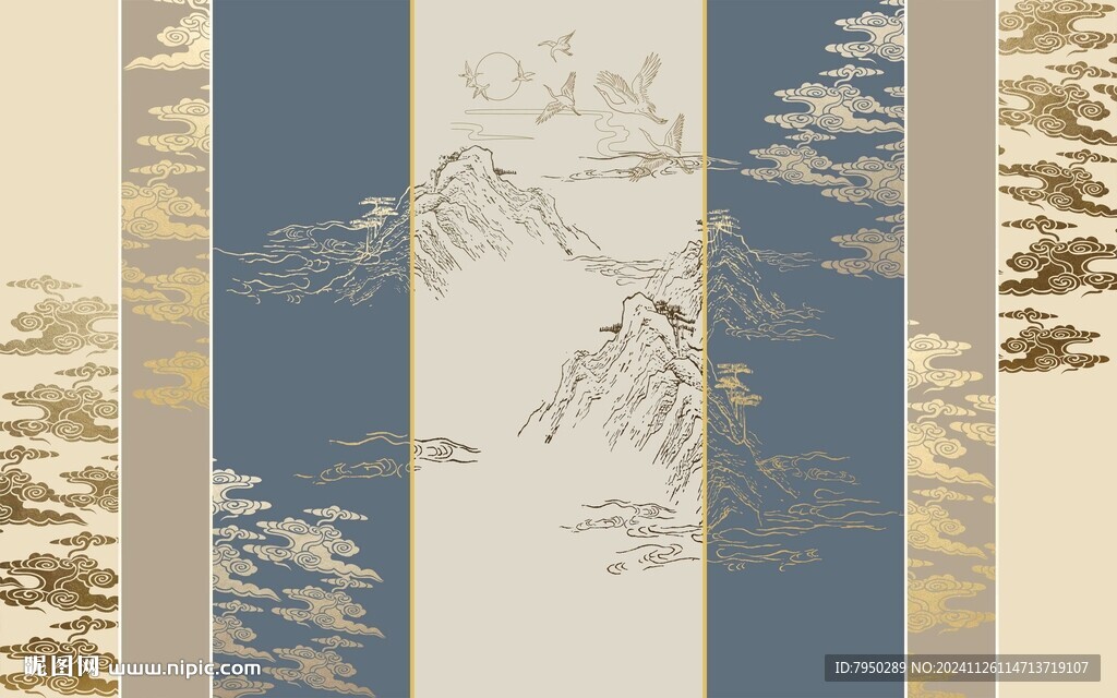 新中式背景墙  