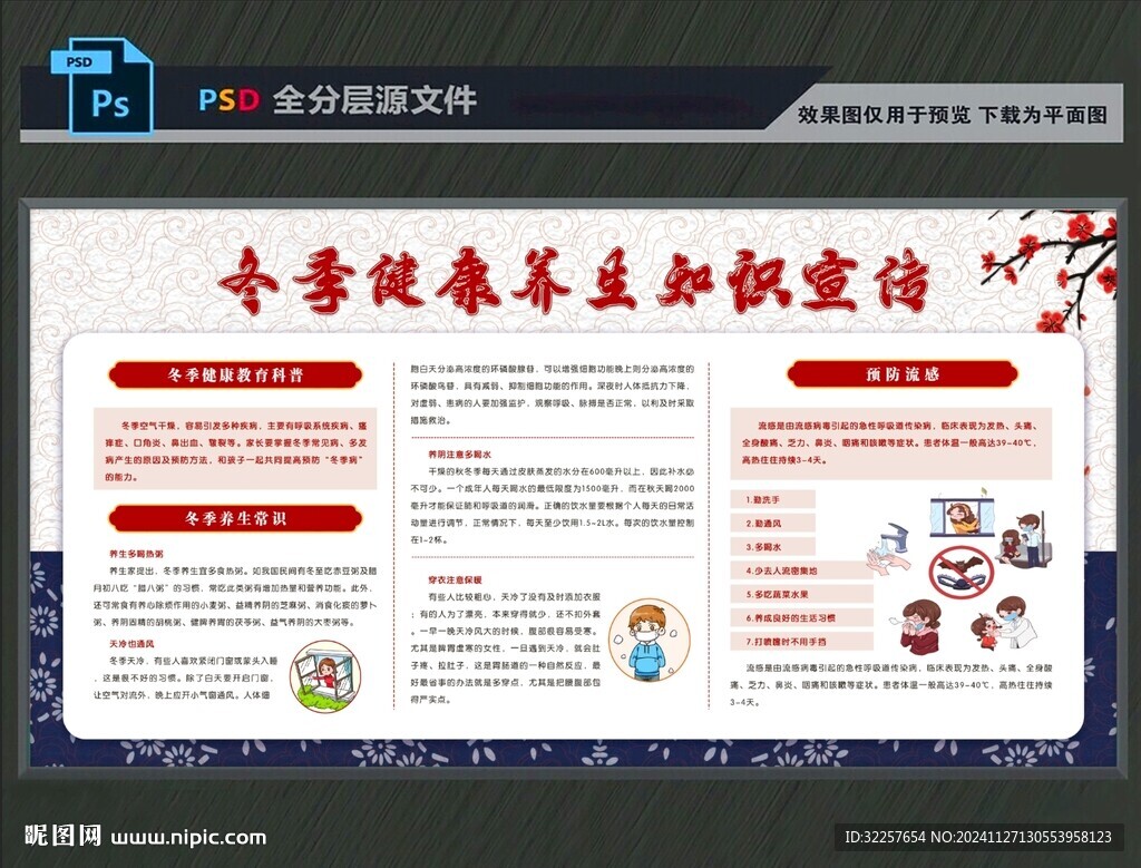 冬季健康教育展板