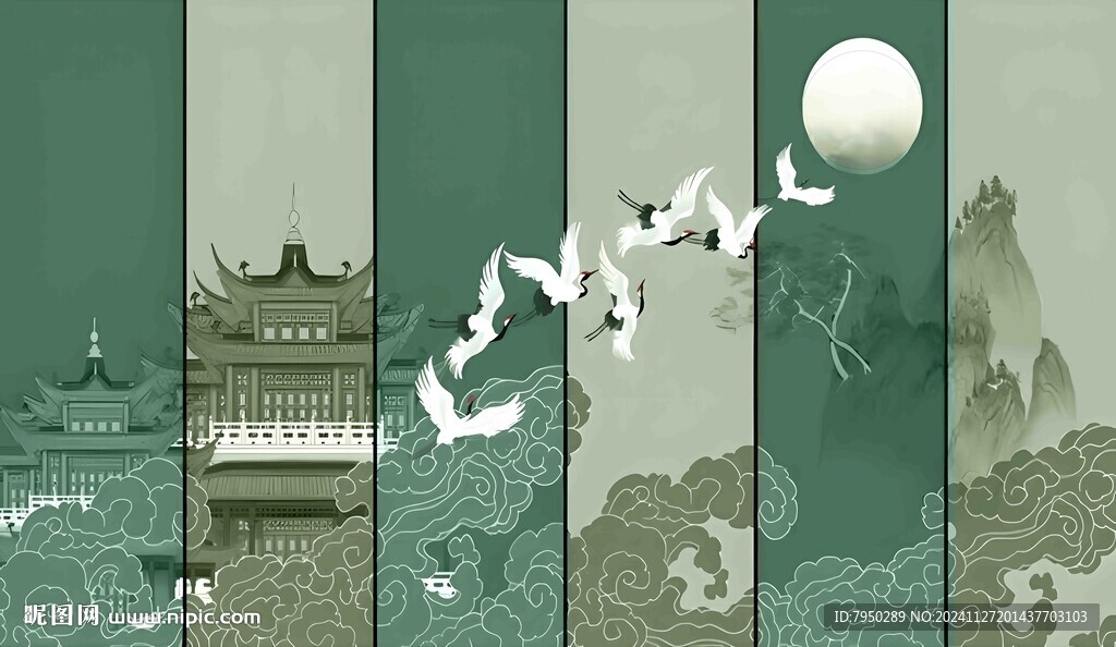 新中式背景墙 