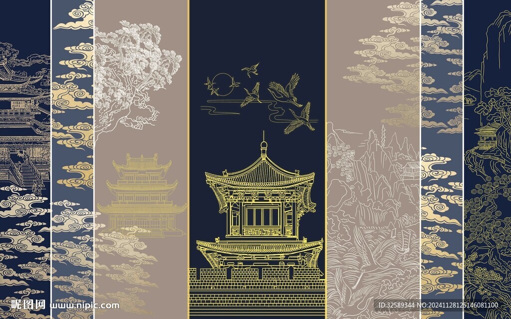 新中式背景墙 