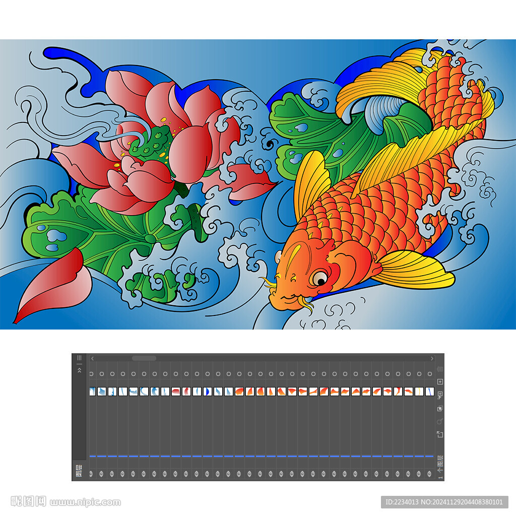 鱼戏莲叶间