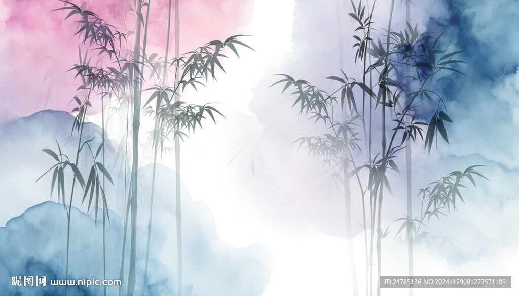 水墨竹林