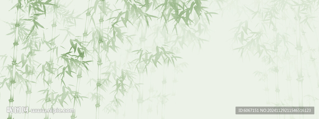 新中式水墨国画竹子背景墙