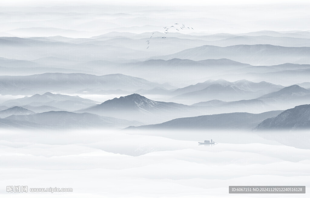 水墨山