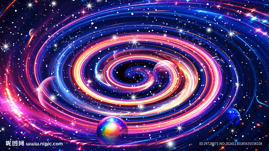 彩色旋涡星空