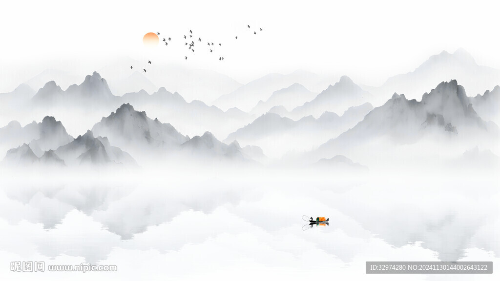 水墨意境山水画