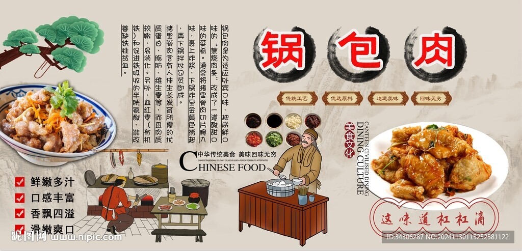 锅包肉背景墙
