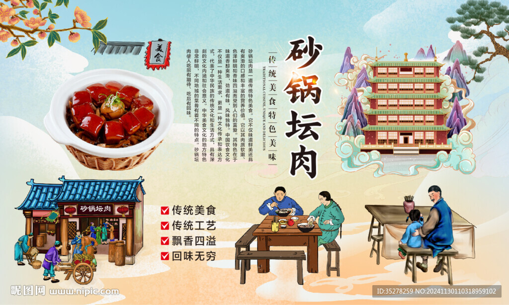 砂锅坛肉背景