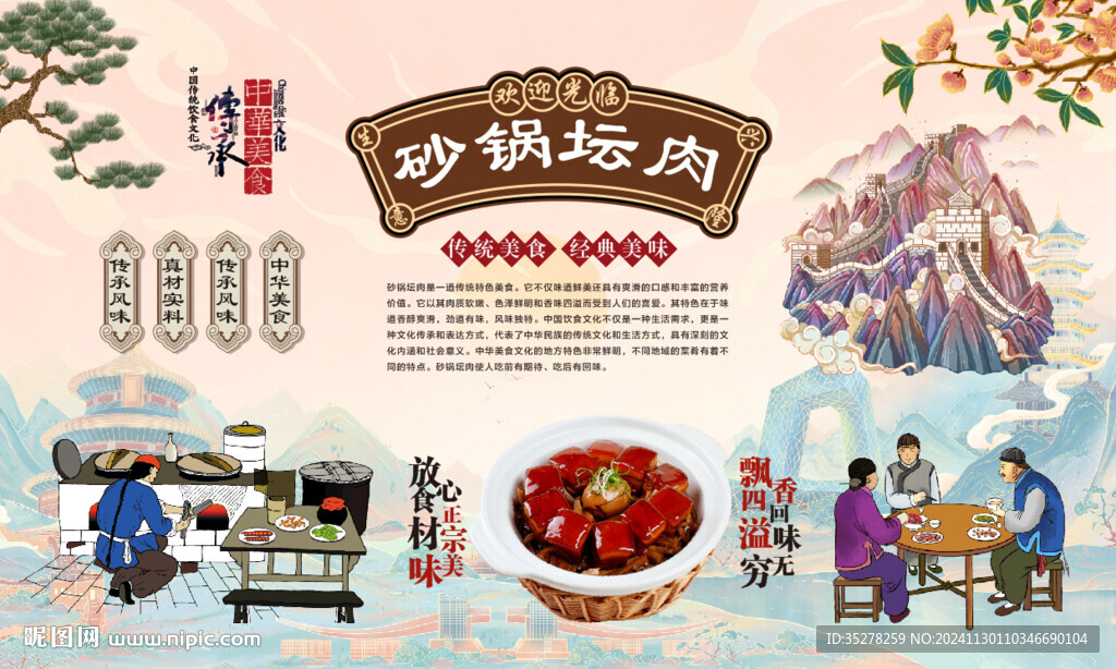 砂锅坛肉背景