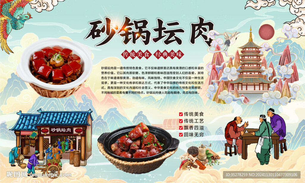 砂锅坛肉背景