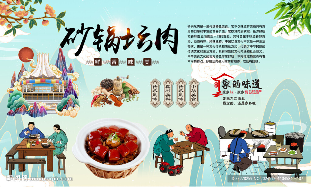 砂锅坛肉背景