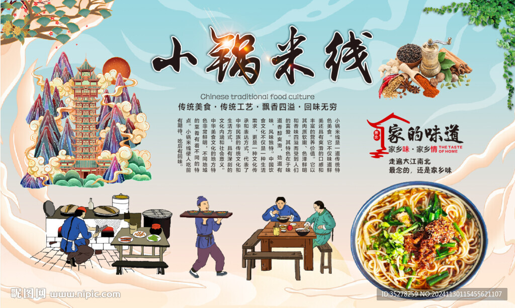 小锅米线背景