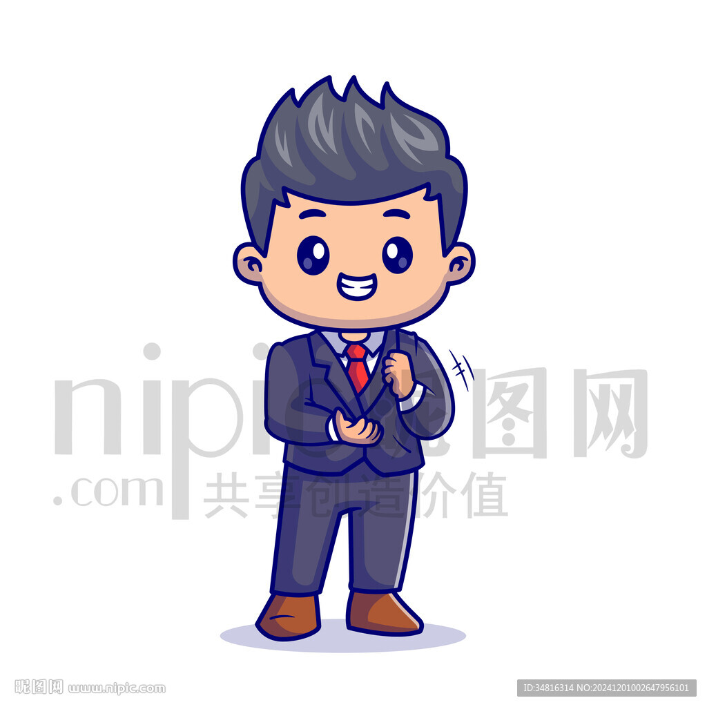 可爱卡通人物商务男士
