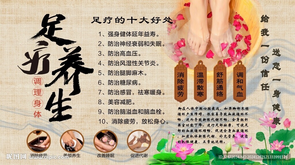 足疗养生背景墙
