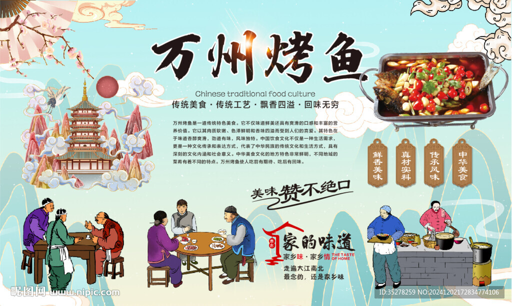 万州烤鱼背景