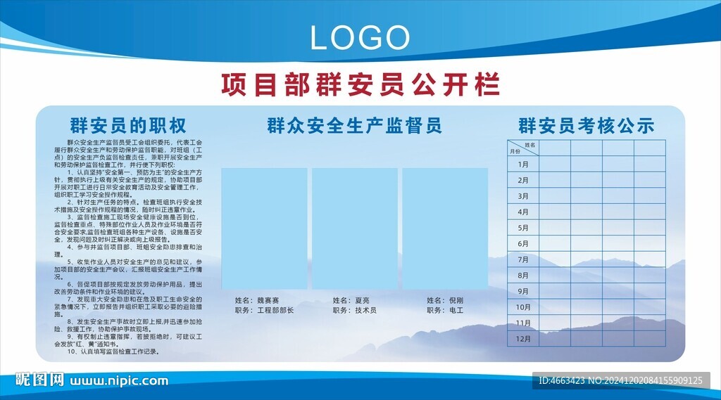 群安员公示牌 