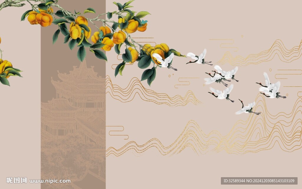 新中式背景墙  