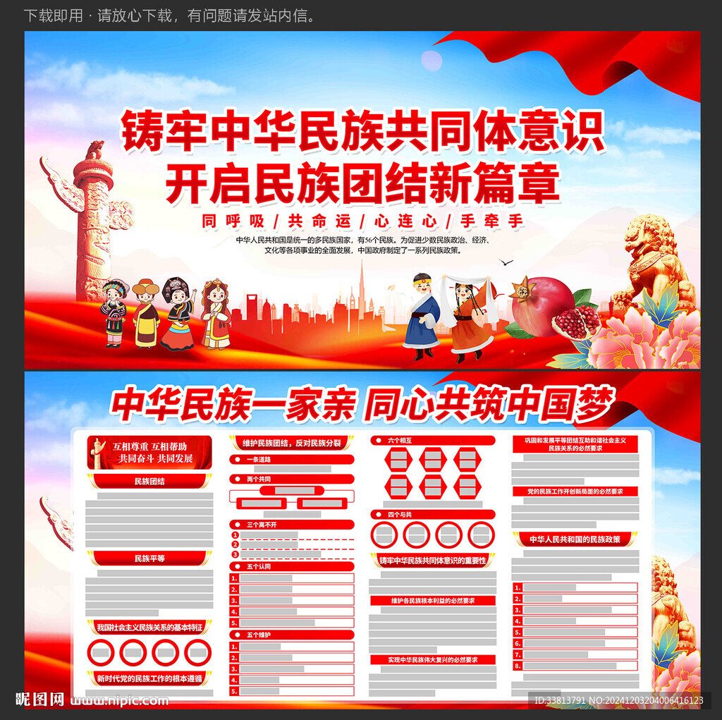 铸牢中华民族共同体意识展板