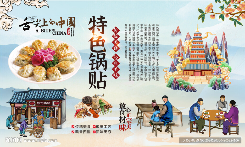 锅贴背景墙